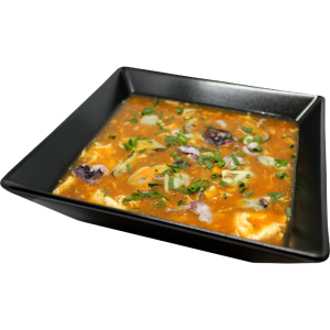 Tomatu zupa ar juras veltem